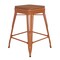 Flash Furniture 24" Orange Metal Stool-Teak Poly Seat CH-31320-24-OR-PL2T-GG - alternate 2